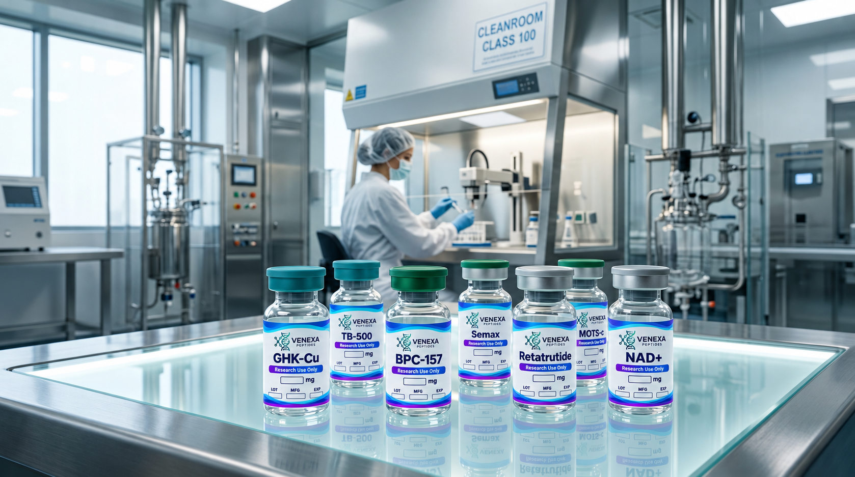 Instalaciones de síntesis y control de calidad Venexa Peptides